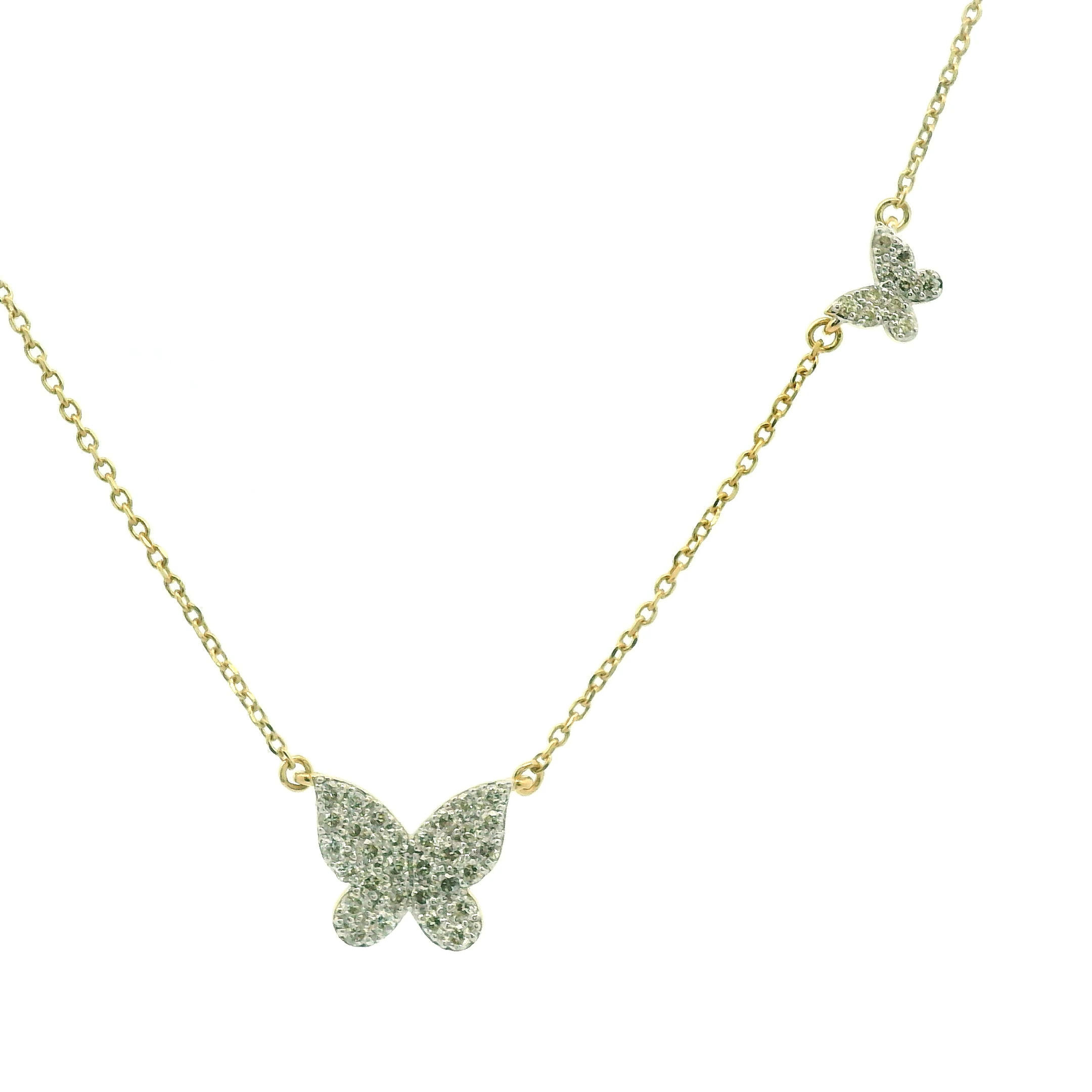 14KT YELLOW GOLD DIAMOND NECKLACE