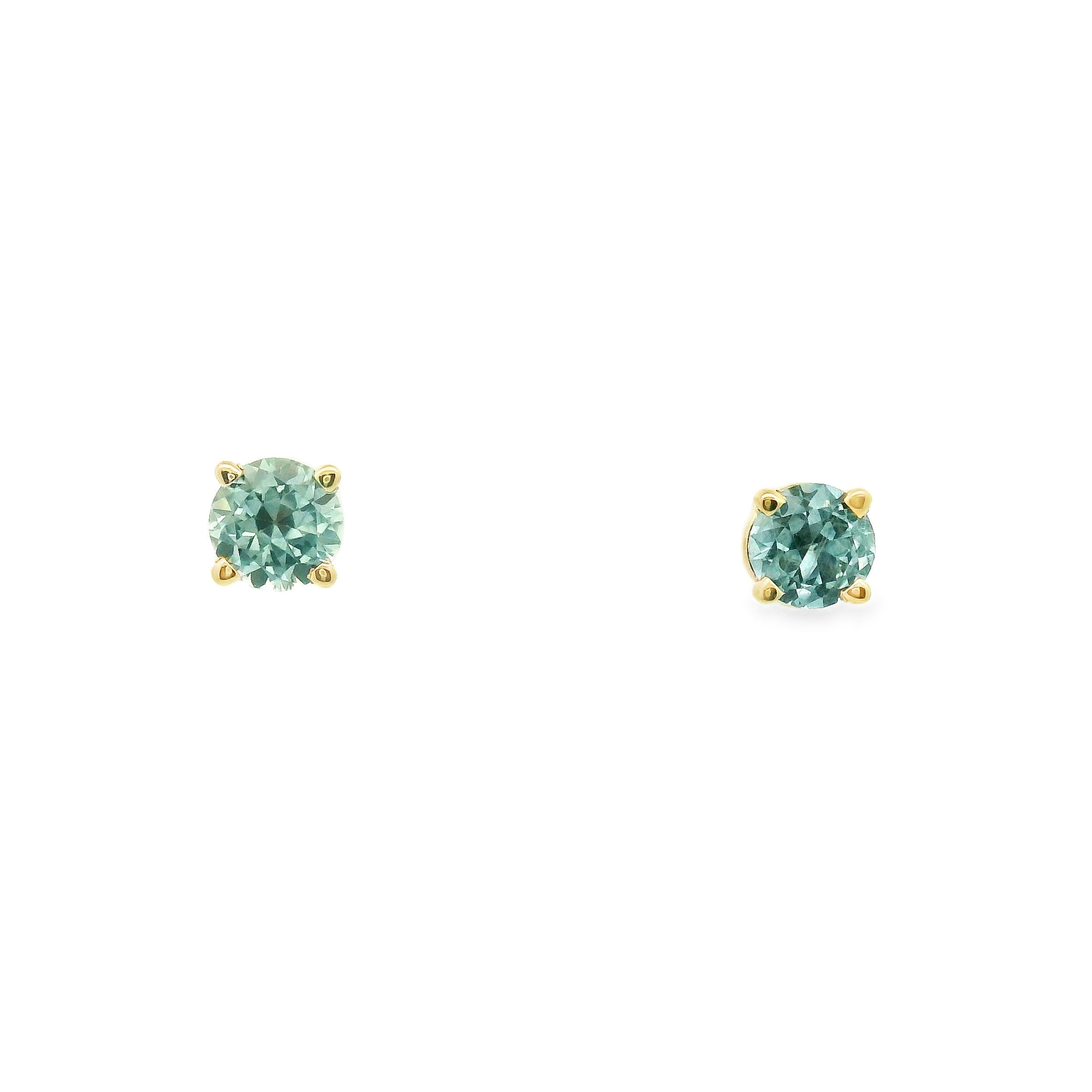 14KT YELLOW GOLD MONTANA SAPPHIRE EARRINGS