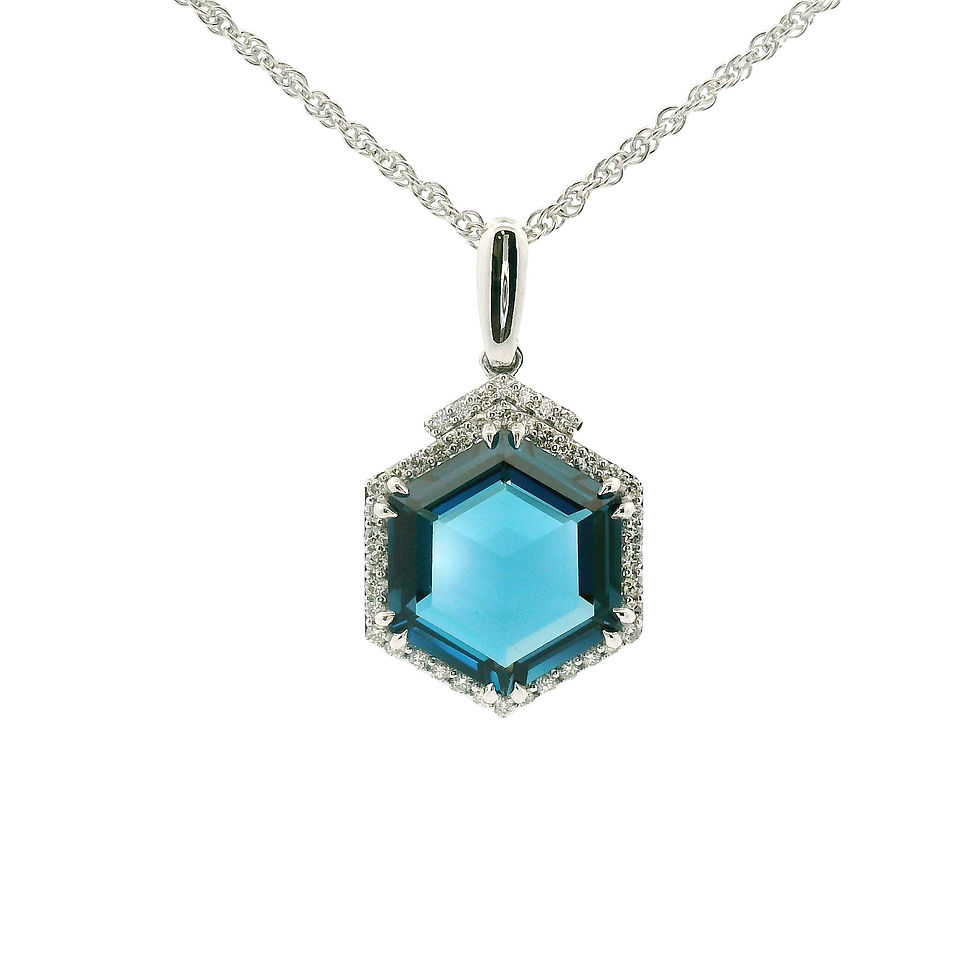 14KT WHITE GOLD TOPAZ PENDANT