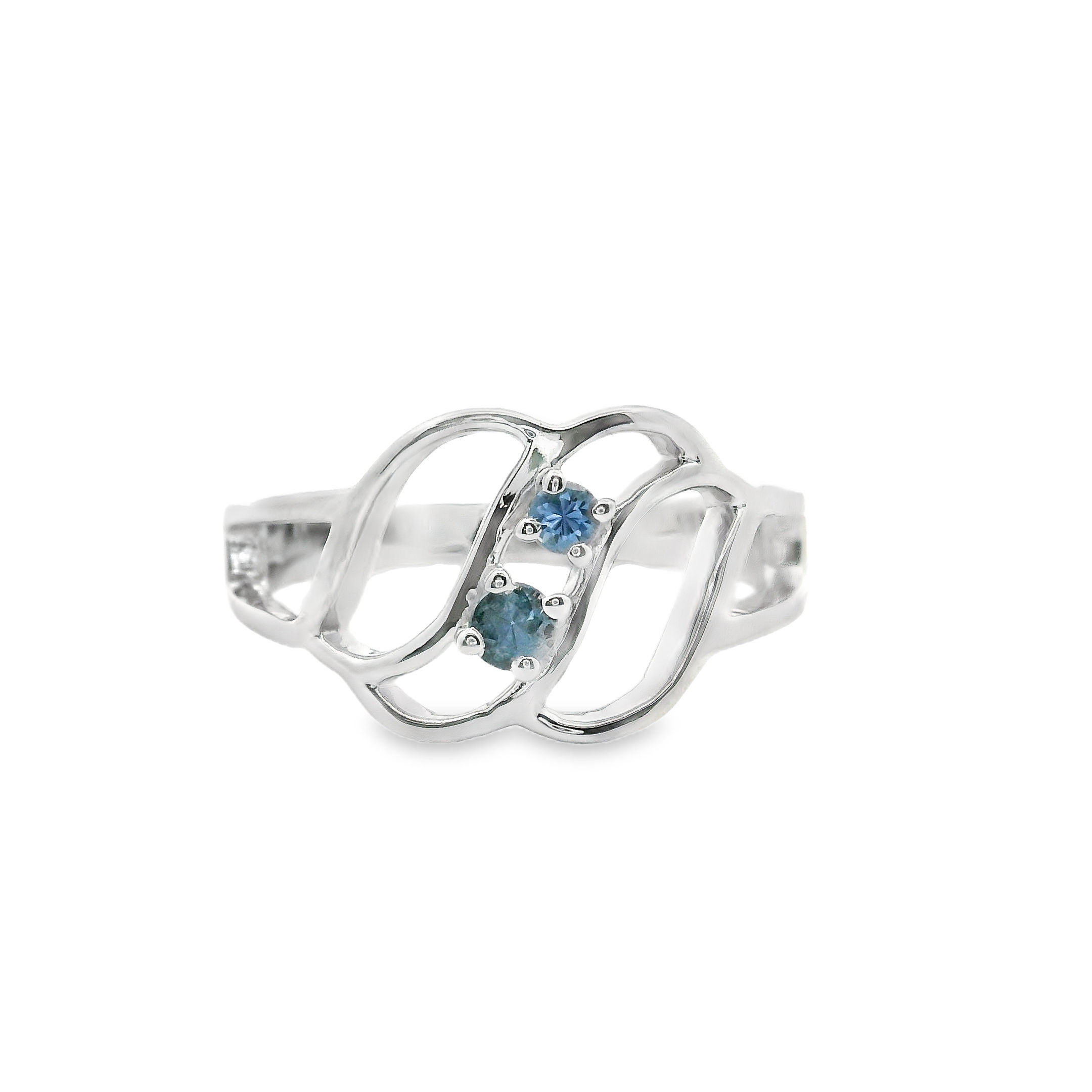 STERLING SILVER YOGO SAPPHIRE RING