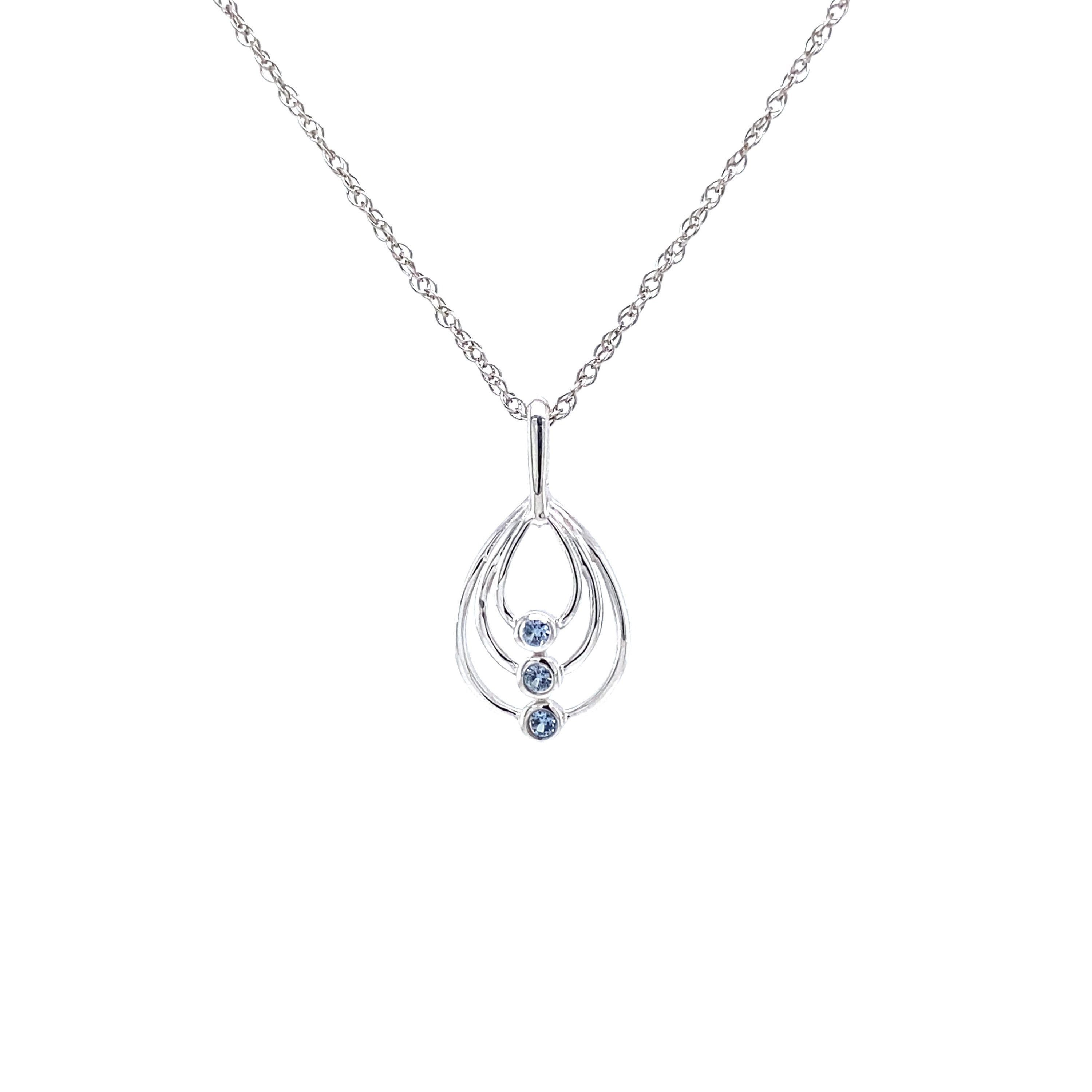 STERLING SILVER YOGO SAPPHIRE NECKLACE