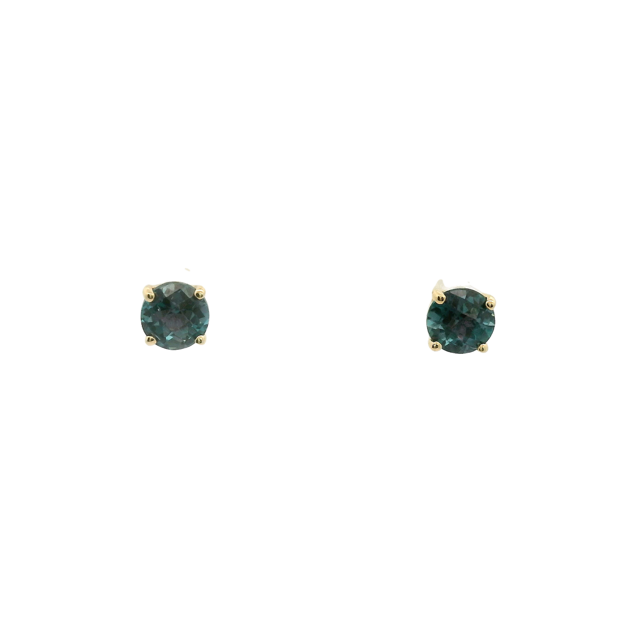 14KT YELLOW GOLD LAB GROWN ALEXANDRITE EARRINGS