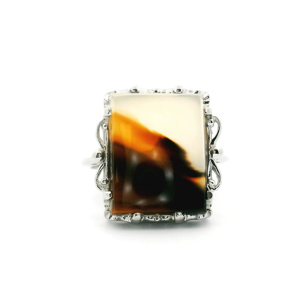 Thumbnail: 10KT WHITE GOLD MONTANA AGATE RING
