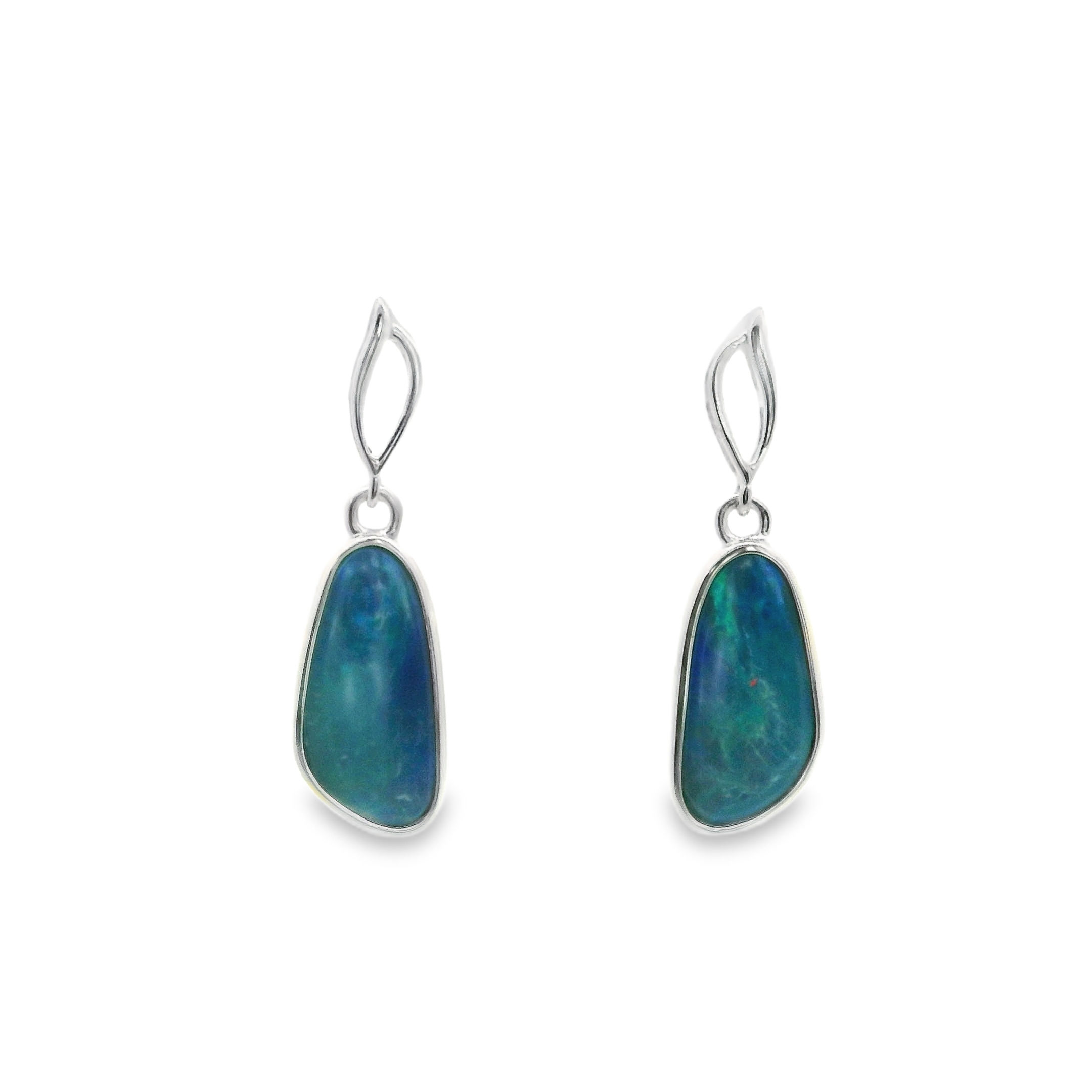 STERLING SILVER OPAL EARRINGS