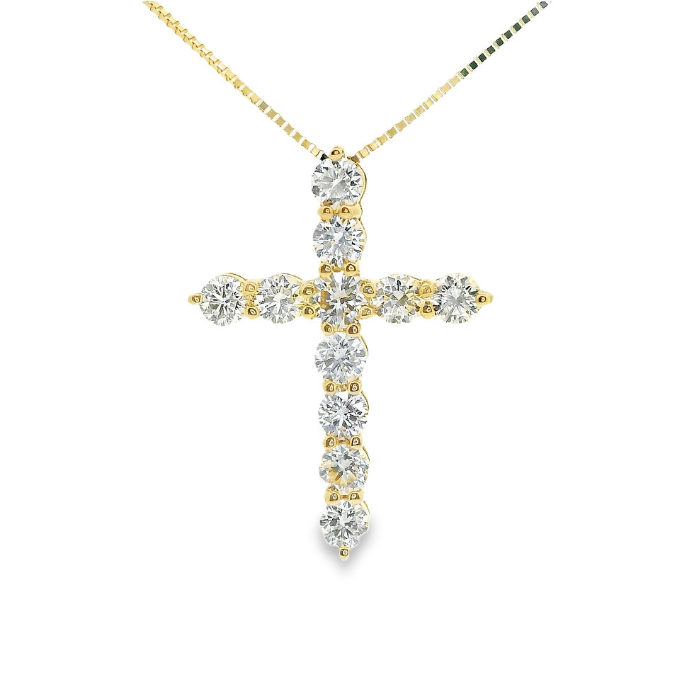14KT YELLOW GOLD DIAMOND CROSS PENDANT