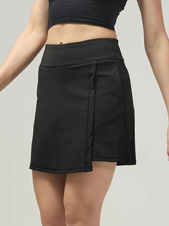 A-line Black Skort front