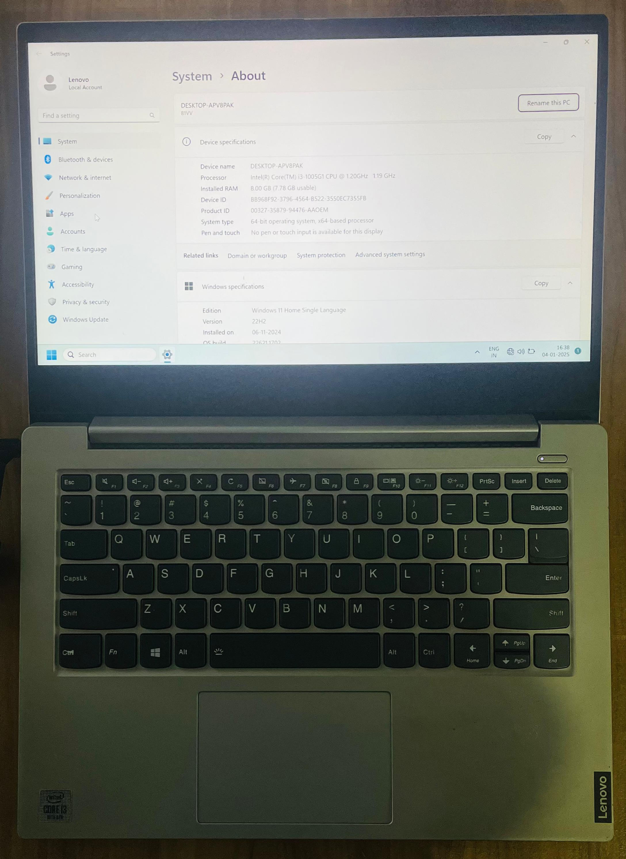 LENOVO IDEAPAD S340-14IIL U LAPTOP