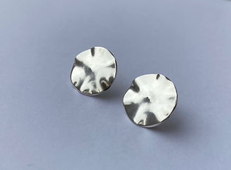 Collection Jardin secret - modèle "grande fleur miroir, version bouton" - pièce unique - 1,6 cm de diamètre - argent 925 - 85 €
