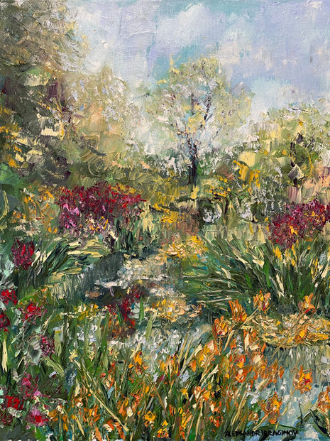 flowers and trees in Monet's Garden