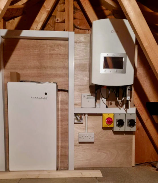 A Battery and Inverter - Connected to Solar PV Panels - Installed by KDC Electrical Contractors Ltd.