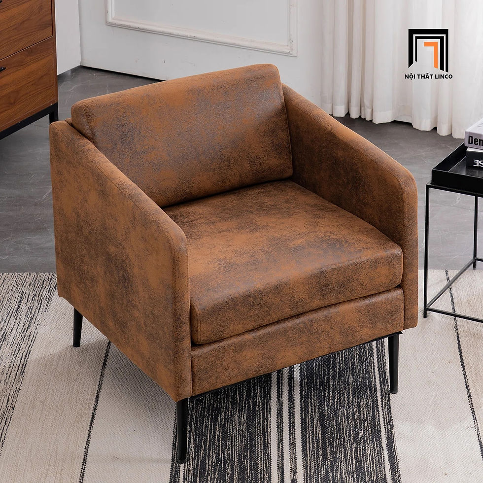 sofa da giả cao cấp màu nâu
