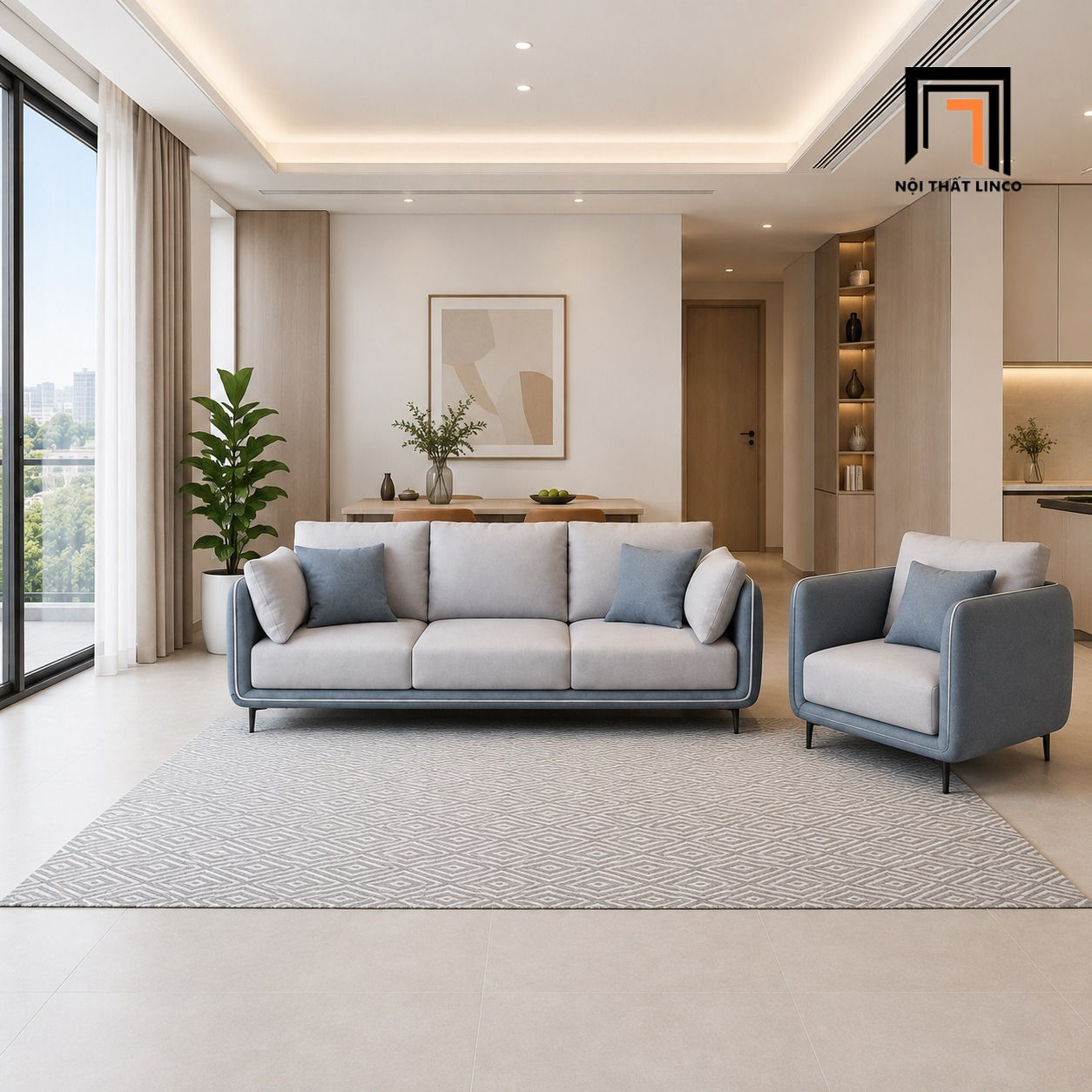 sofa phòng khách dài 2m