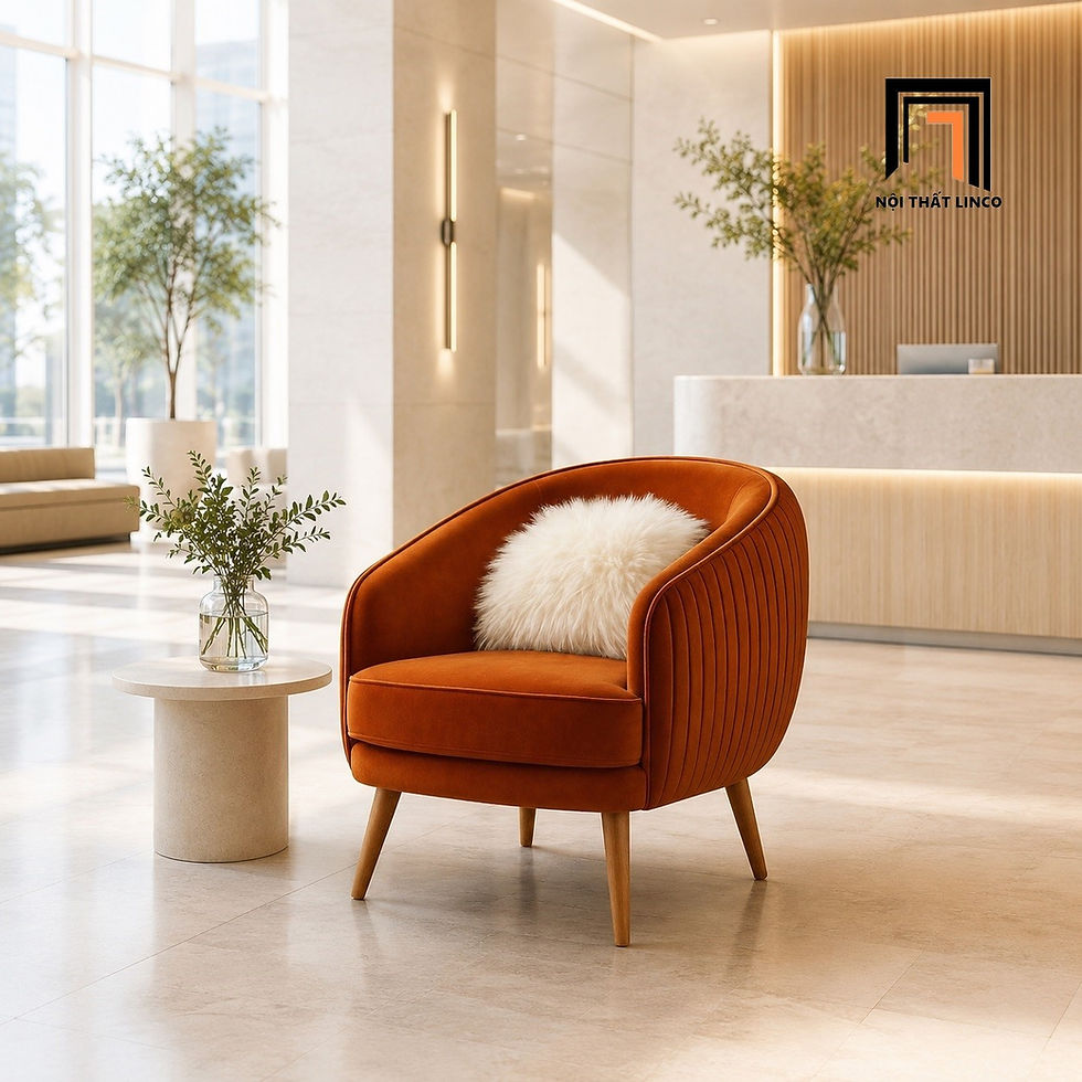 sofa vải nhung cam