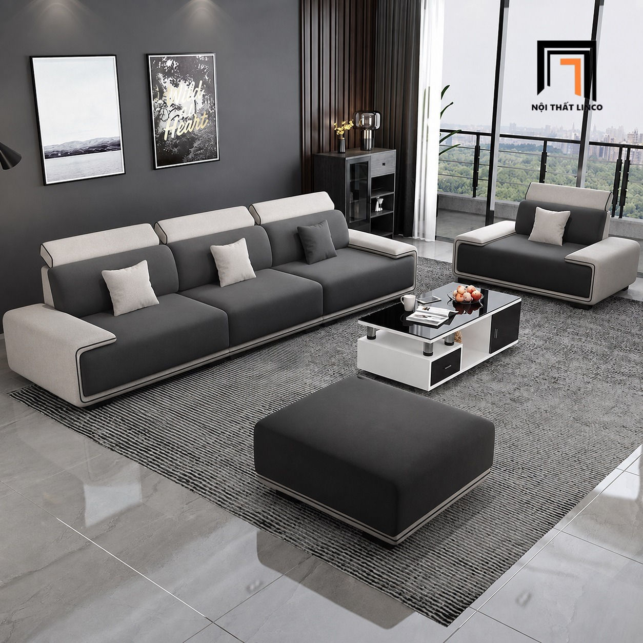 sofa phòng khách dài 2m3