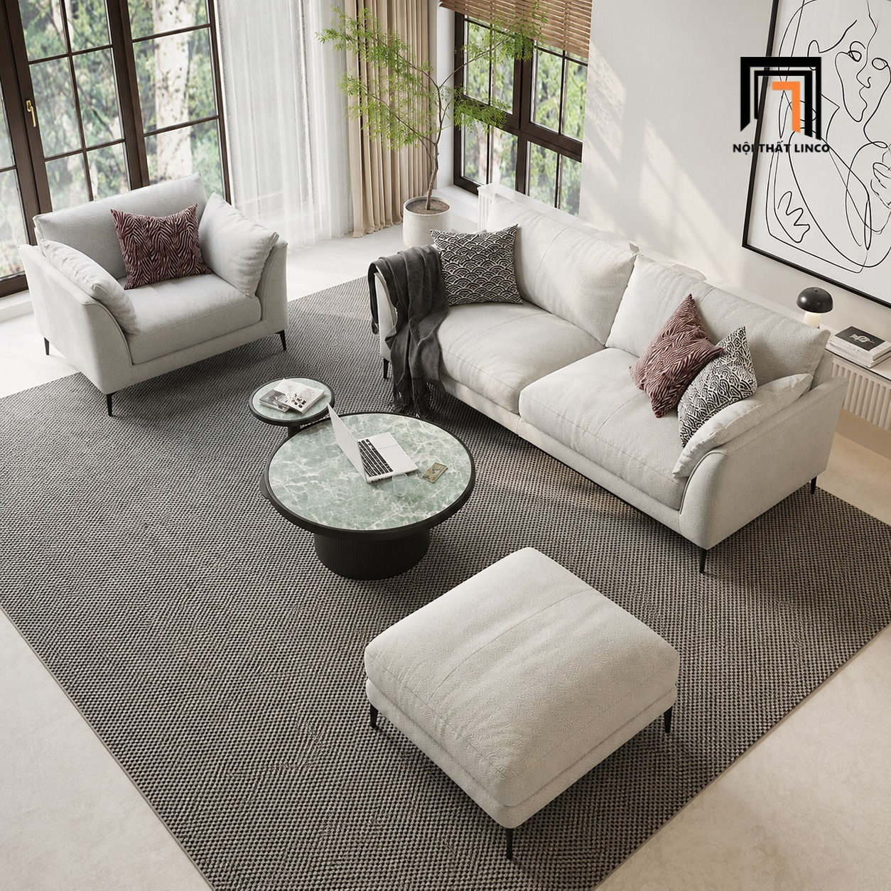sofa phòng khách dài 2m4