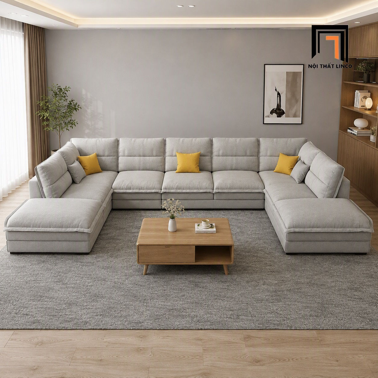 sofa chữ U dài 3m5