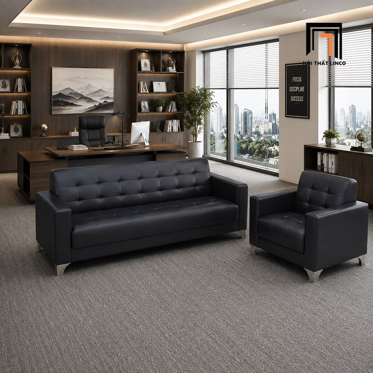sofa phòng khách dài 1m8
