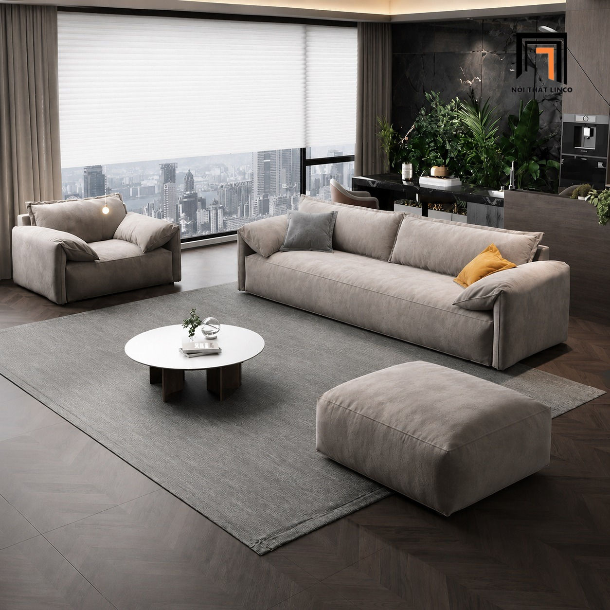 sofa phòng khách dài 2m1