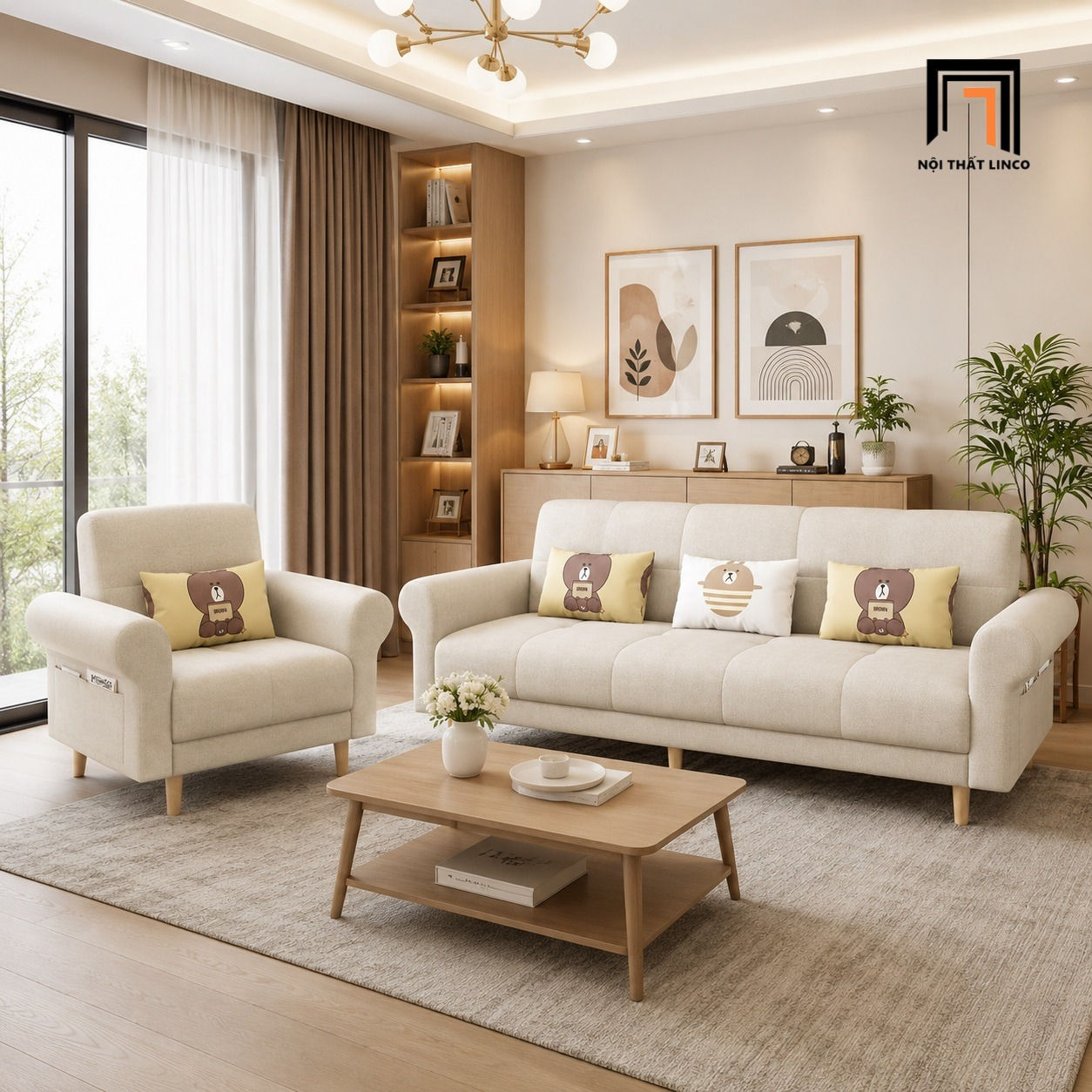 sofa phòng khách dài 2m1