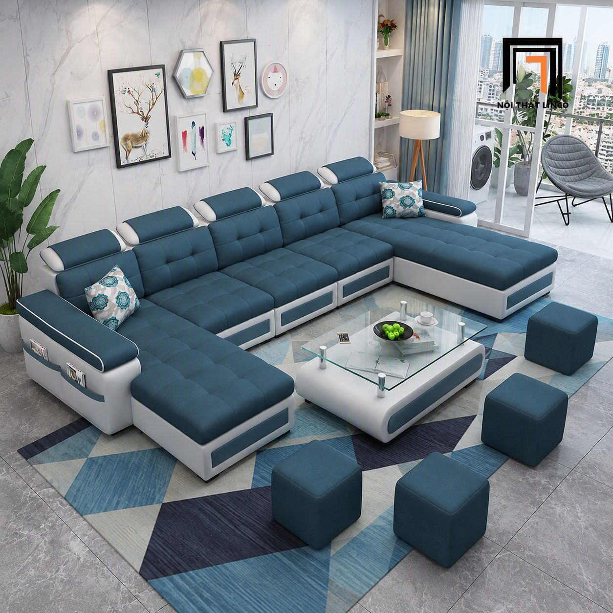 sofa chữ U dài 3m