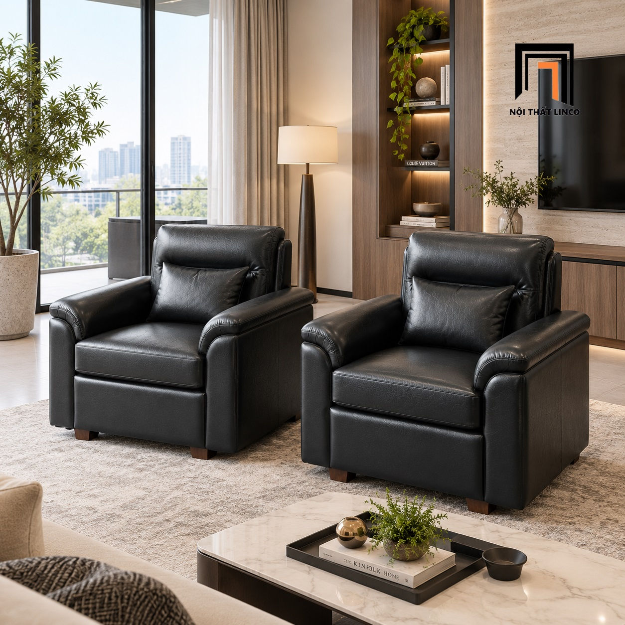 sofa đơn da cao cấp