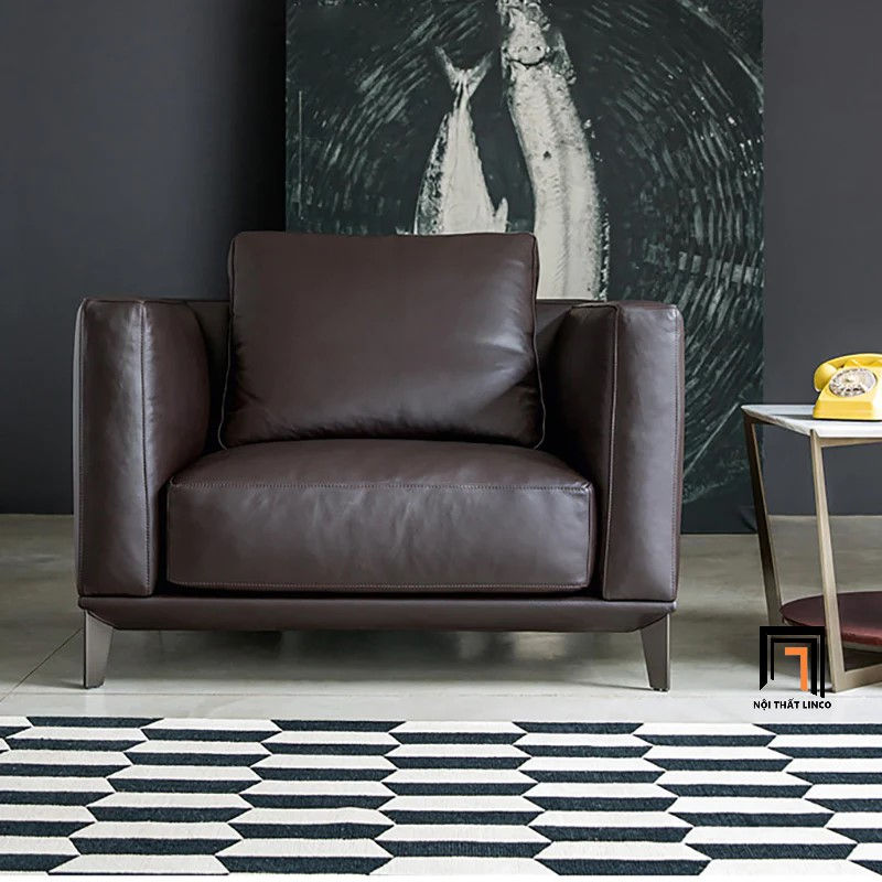 sofa đơn nâu đậm