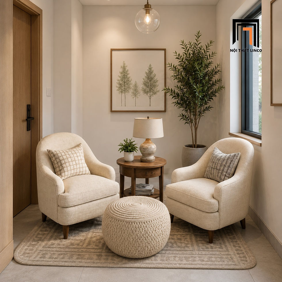 sofa vải nỉ trắng kem
