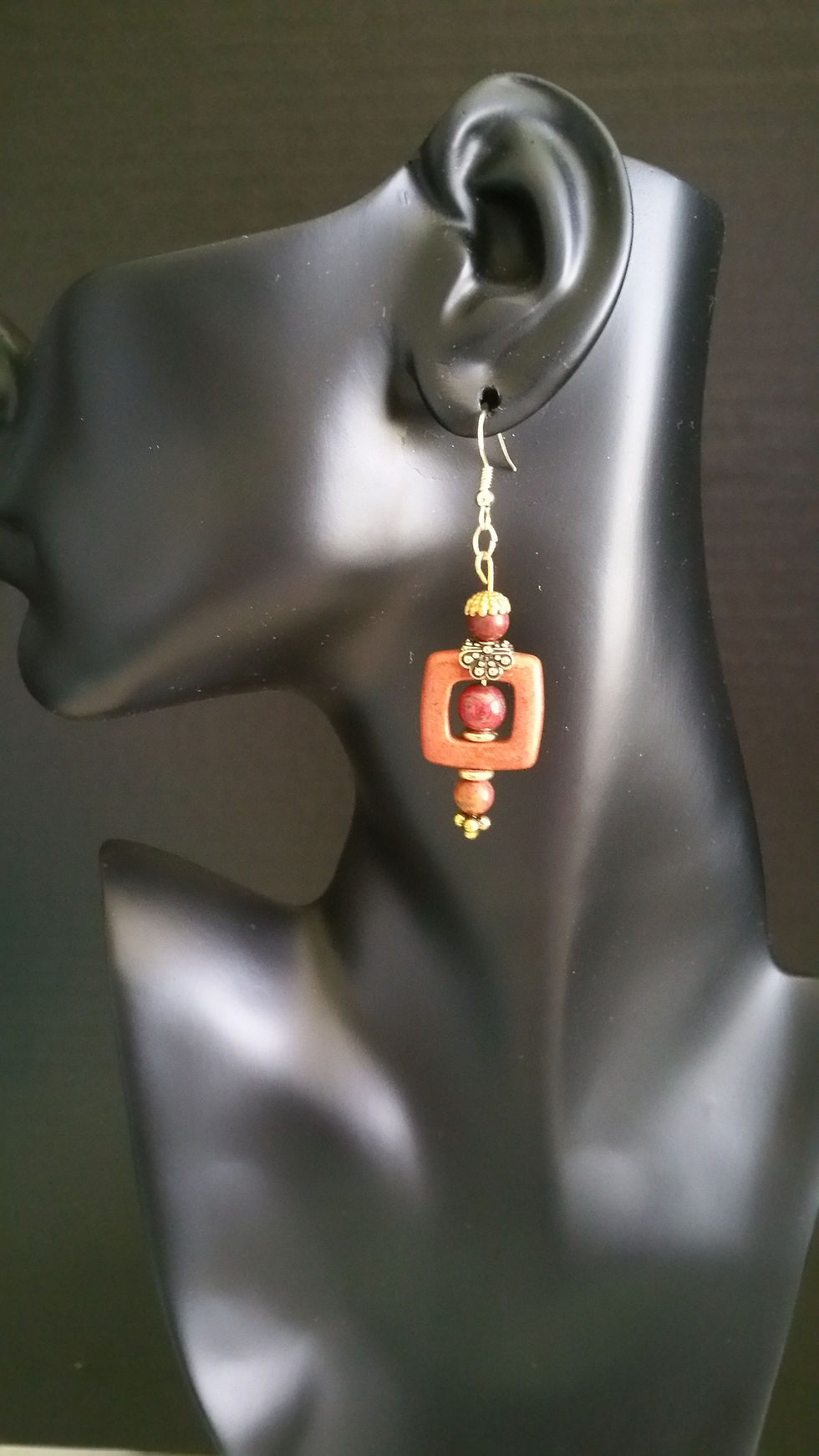 Burgandy/Rust Howlite Earrings