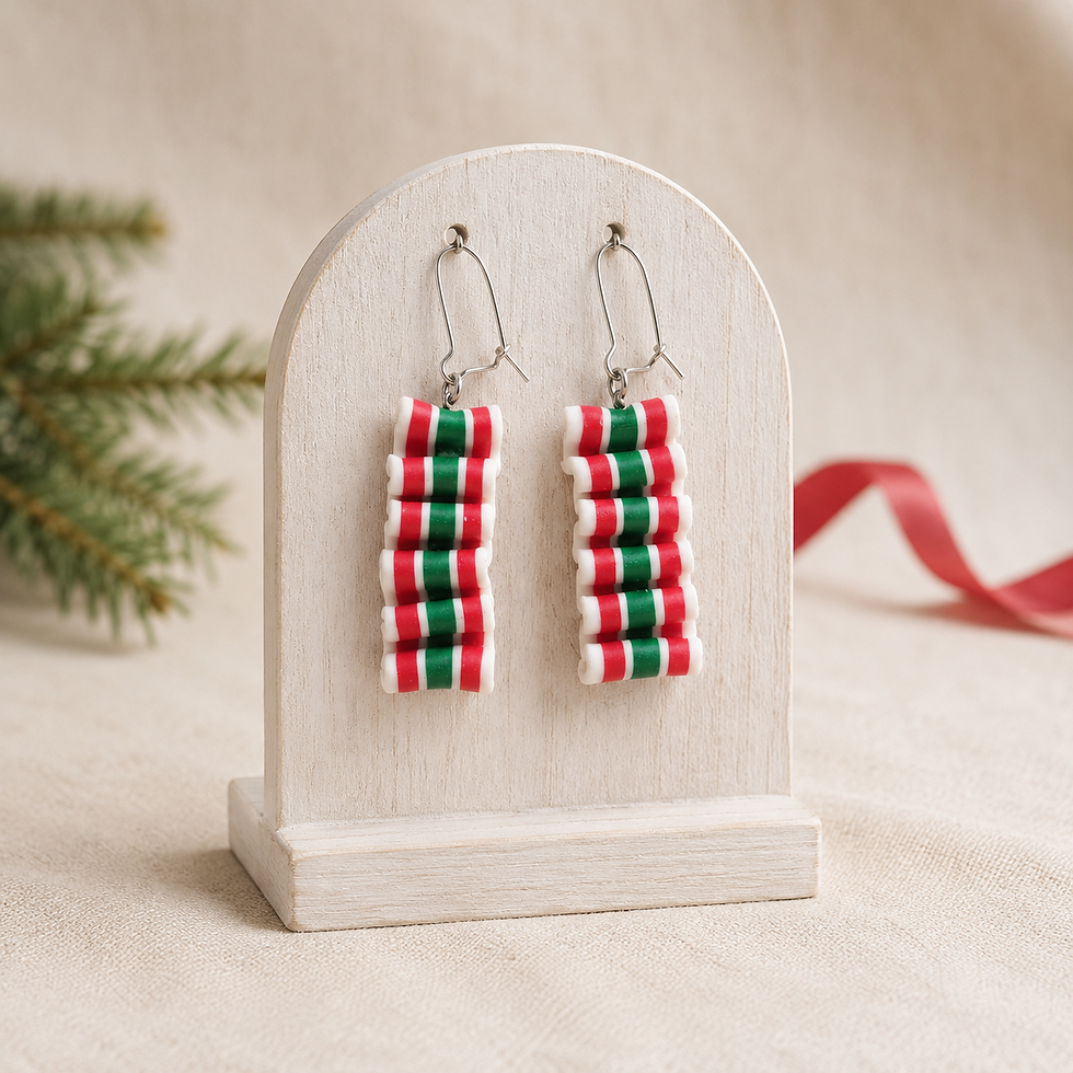 Thumbnail: Red, White and Green Christmas Candy Earrings