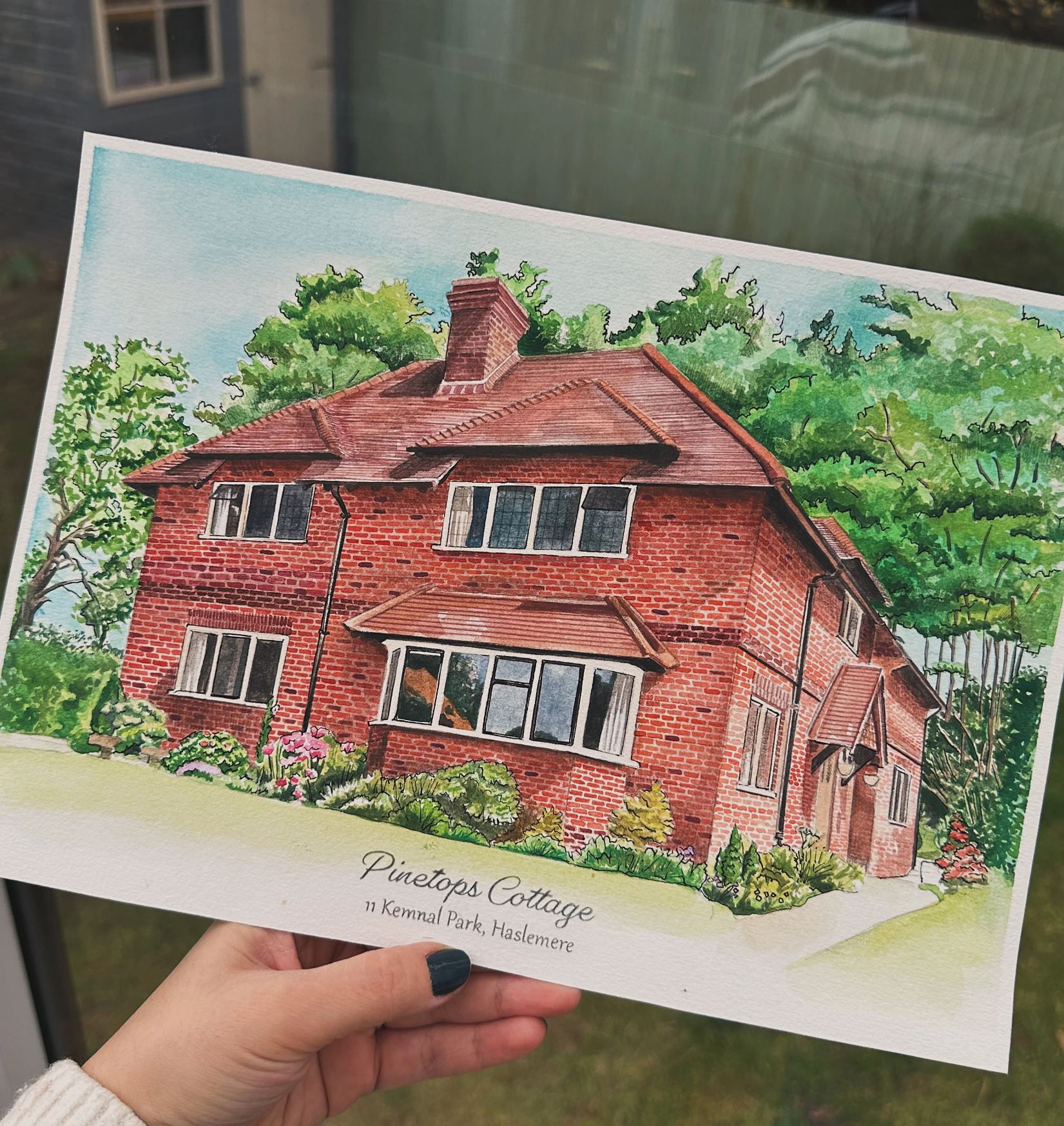 Custom House Portrait Original Watercolor