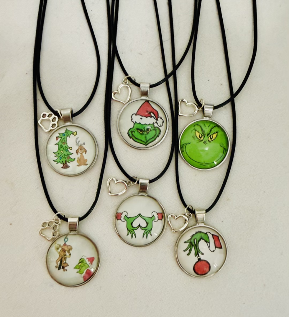 Grinch Bezel Pendant Necklace