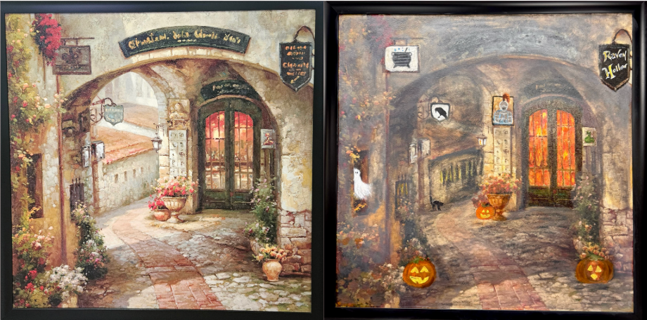 "Here for the BOOS" Thrift Store Ghost Painting