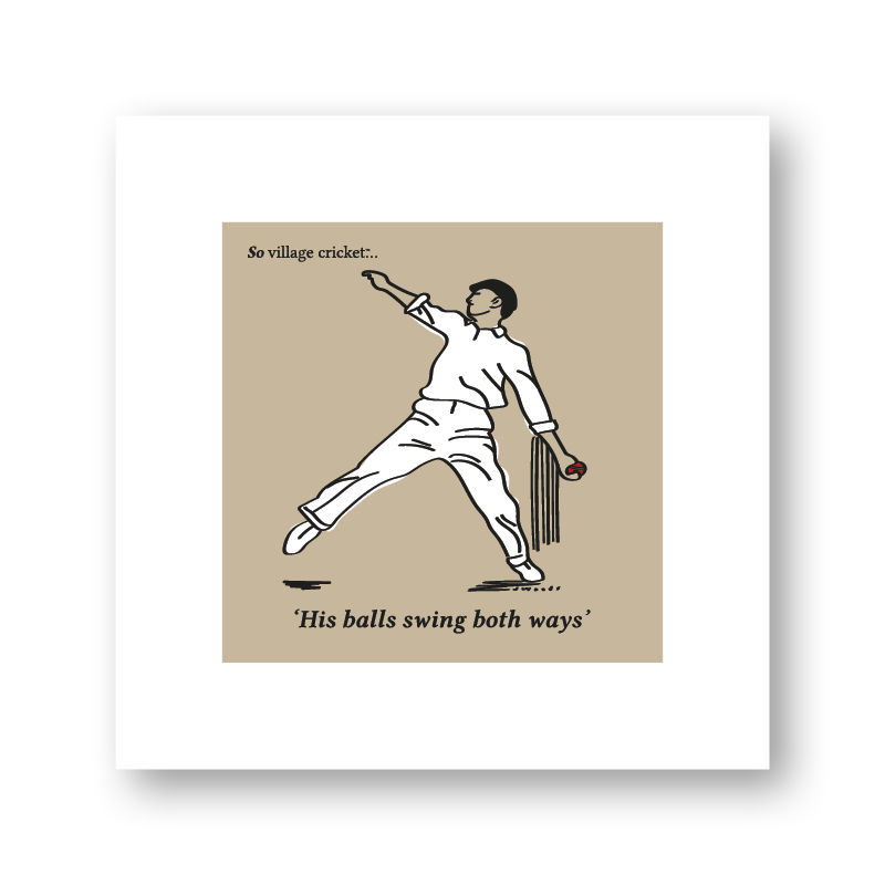 Cricket bowler at full stretch