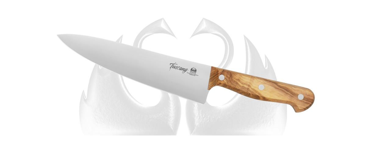 2C 750/20 OLסכין שף  ידית עץ זית תוצרת איטליה דגם