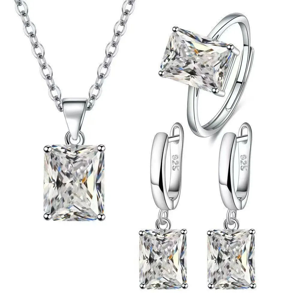 Zircon Square Three Piece Jewelry