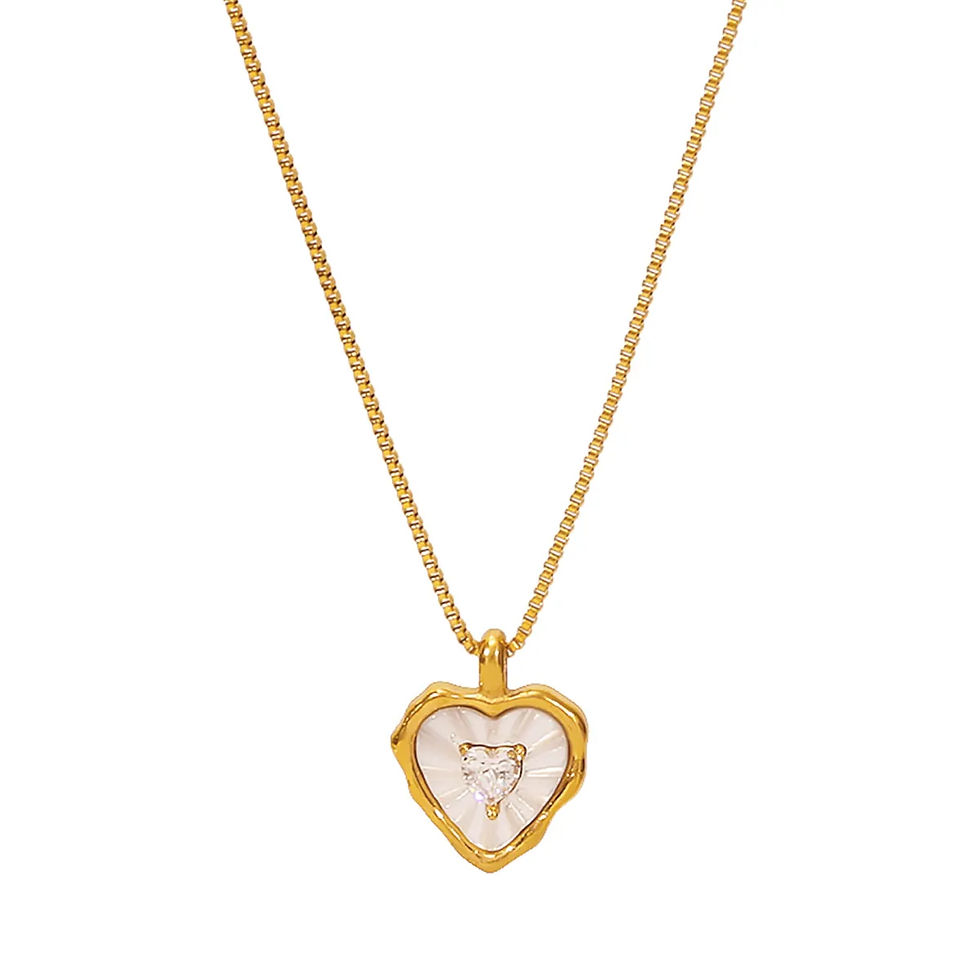 Thumbnail: Natural White Mother-Of-Pearl Pendant Necklace
