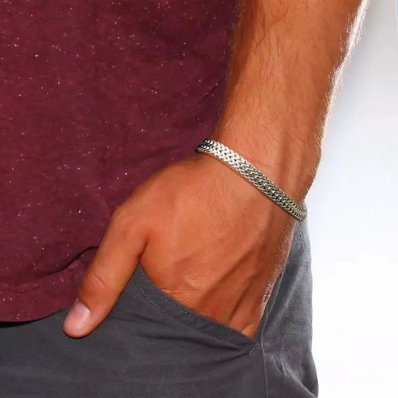 Woven Roman Chain Titanium Steel Bracelet