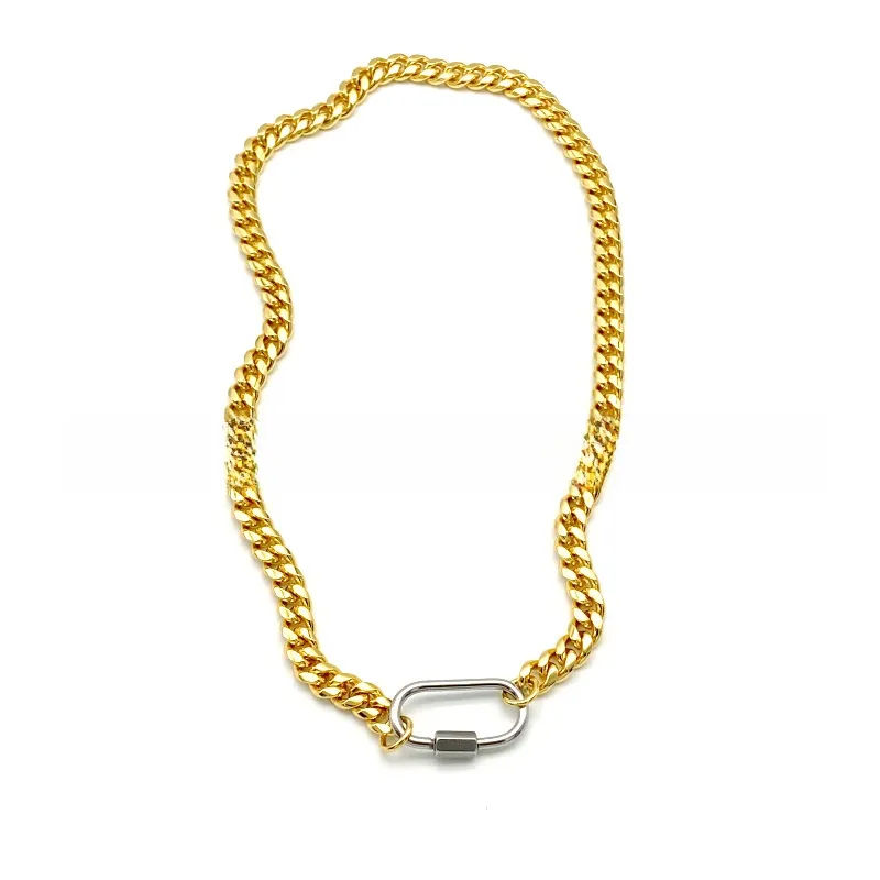 Thumbnail: Geometric U-Shaped Cuban Chain Necklace