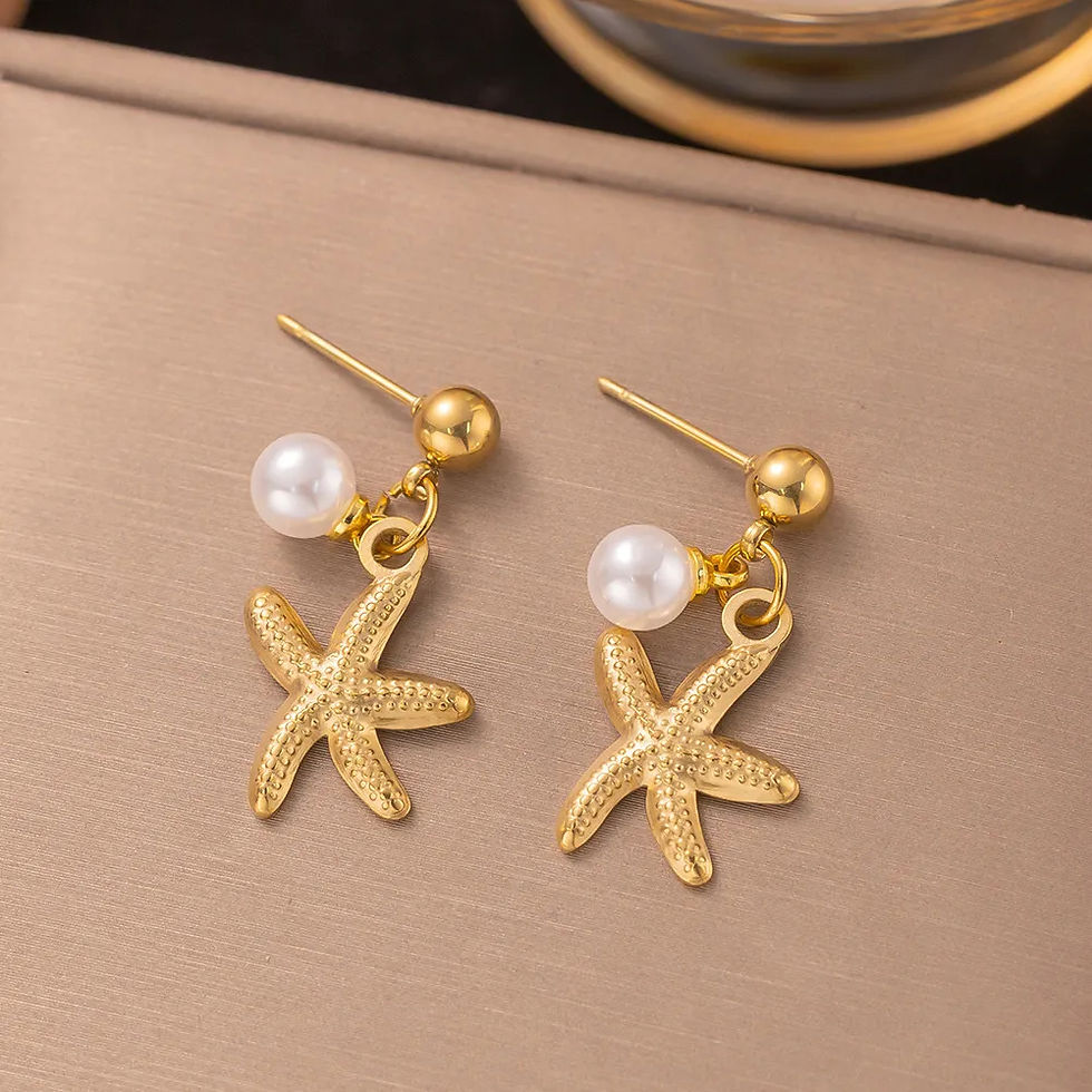 Thumbnail: Ocean Theme Pearl Necklace and Bracelet Set