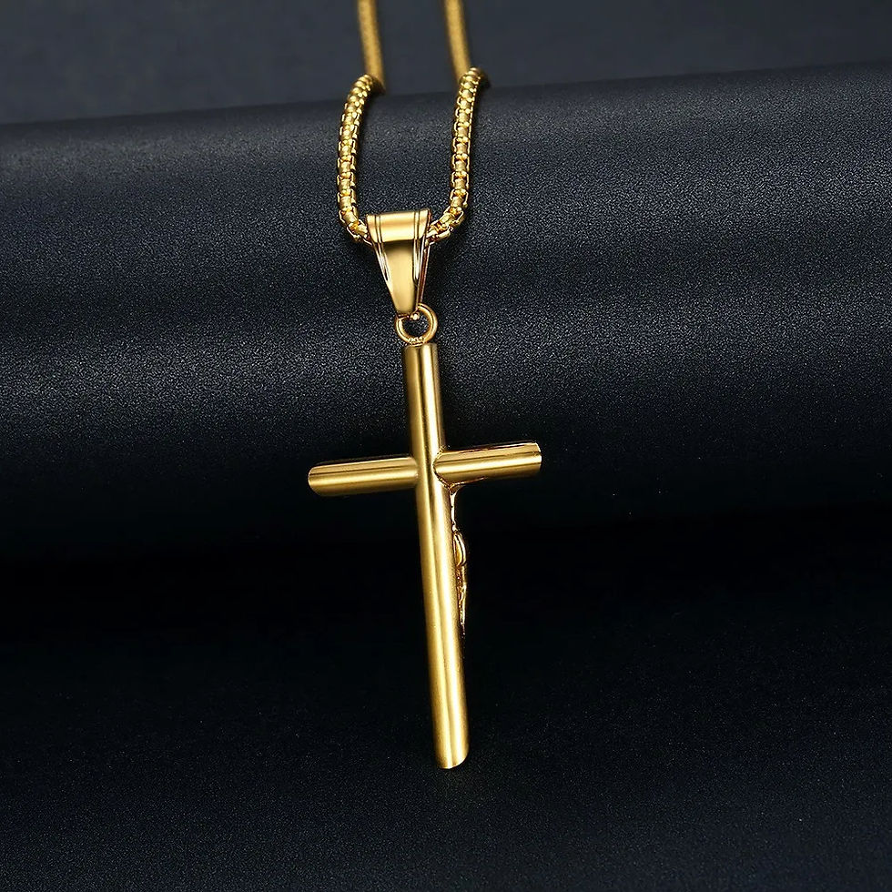 Thumbnail: Stainless Steel Cross Pendant Necklace