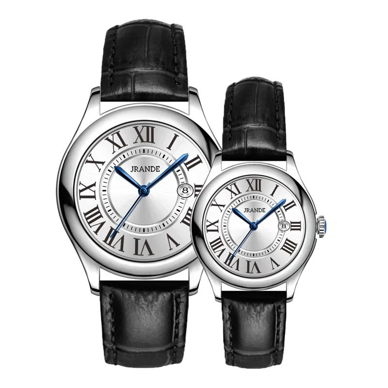 Thumbnail: Leather Strap Quartz Couple Watches