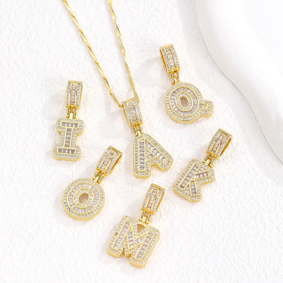Thumbnail: Letter Charm Zircon Necklace