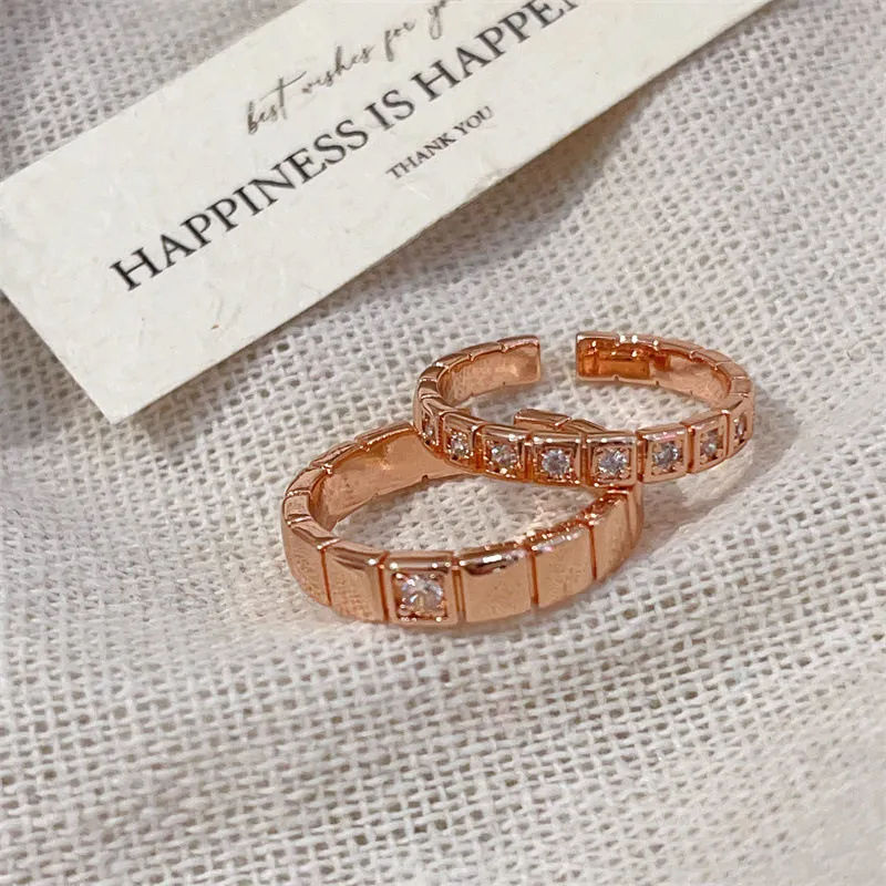 Rose Gold Adjustable Couple Rings Set