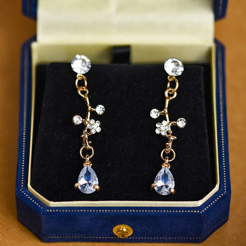 Thumbnail: Bridal Zircon Necklace and Earrings