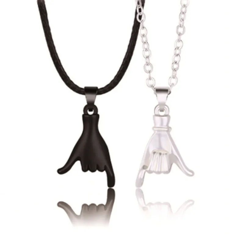 Thumbnail: Geometric Hook Couple Pendant Necklace