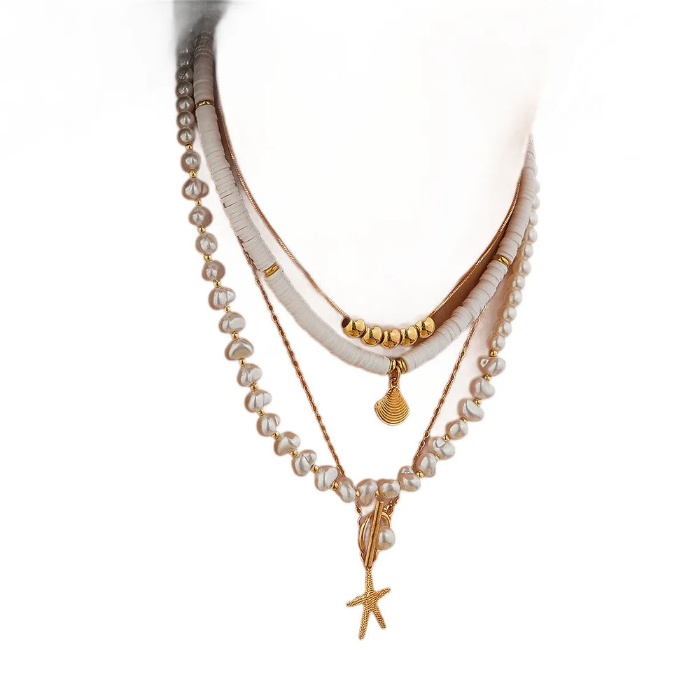 Thumbnail: Ocean Style Shell Diamond Tassel Necklace