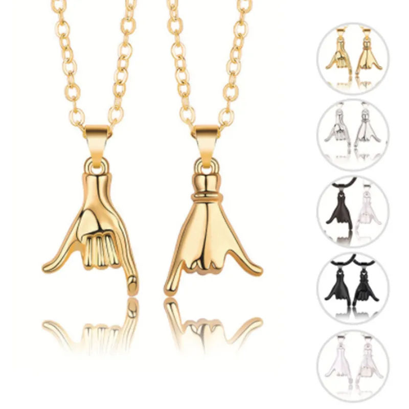 Thumbnail: Geometric Hook Couple Pendant Necklace