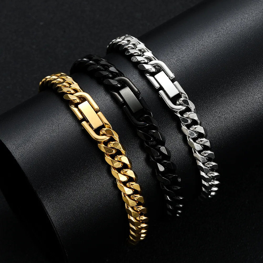 Geometric Polished Stainless Steel Bracelet