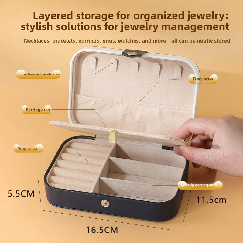 Thumbnail: Portable Dual Layer Jewelry Storage Box
