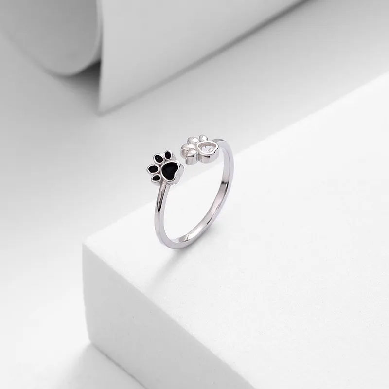 Thumbnail: Adjustable Cat Paw Ring Korean Style Jewelry
